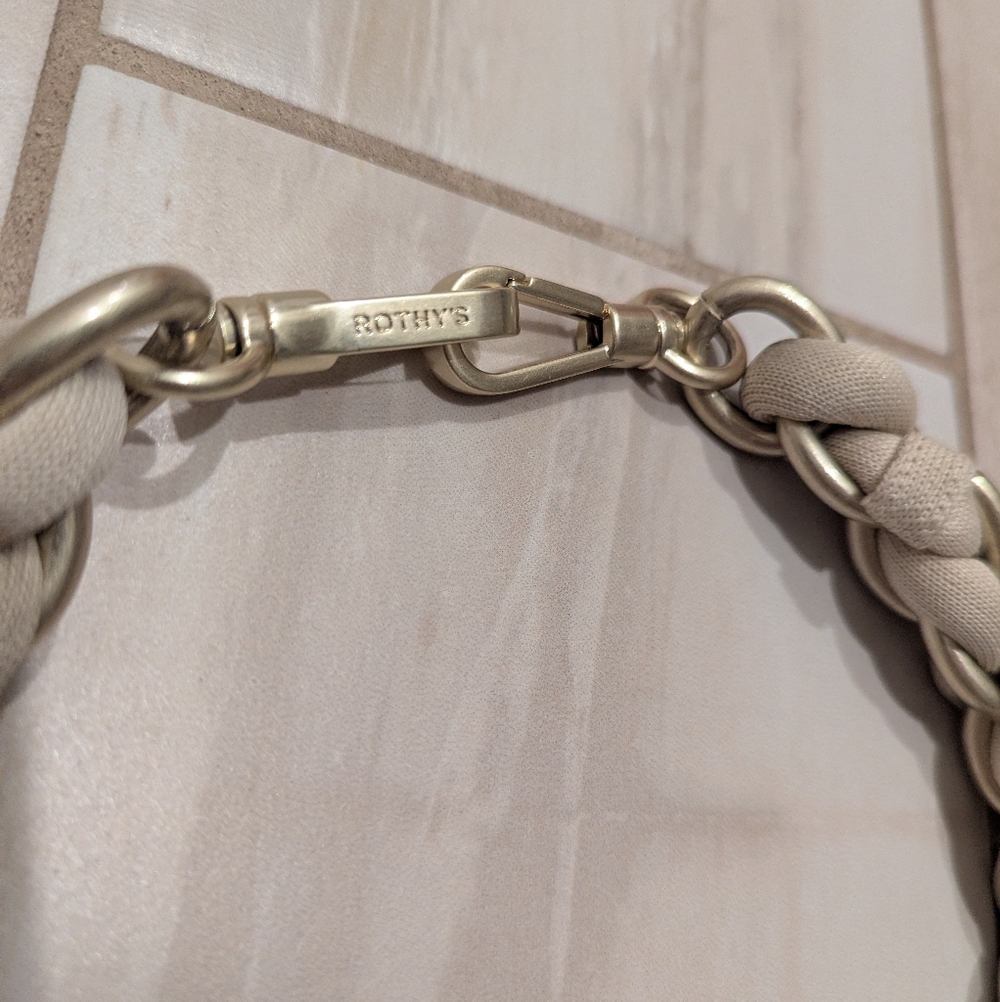 Rothy's Shoulder Strap Braided Chain White Cream Gold - Picture 3 of 5